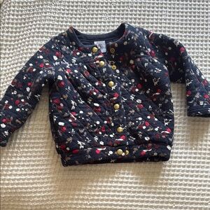 Petit Bateau Black and Red Sweater with Long Sleeves